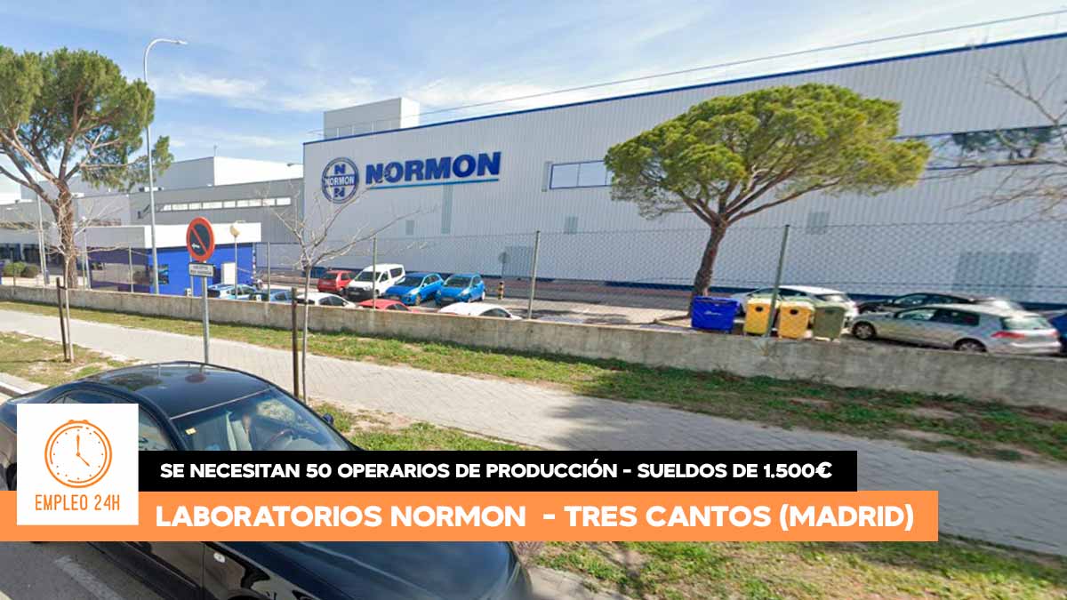 Se necesita 50 personas en Tres Cantos (Madrid) para trabajar en Normon: Salario de 18.031,74€