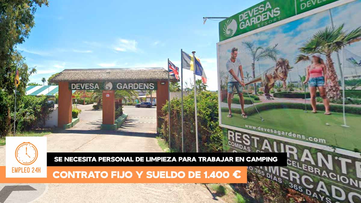 Trabajar en limpieza camping Devesa Gardens Valencia