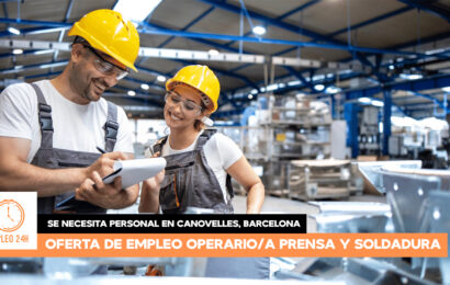 Se necesitan 5 operarios para trabajar en fábricas del sector del metal en Canovelles, Barcelona