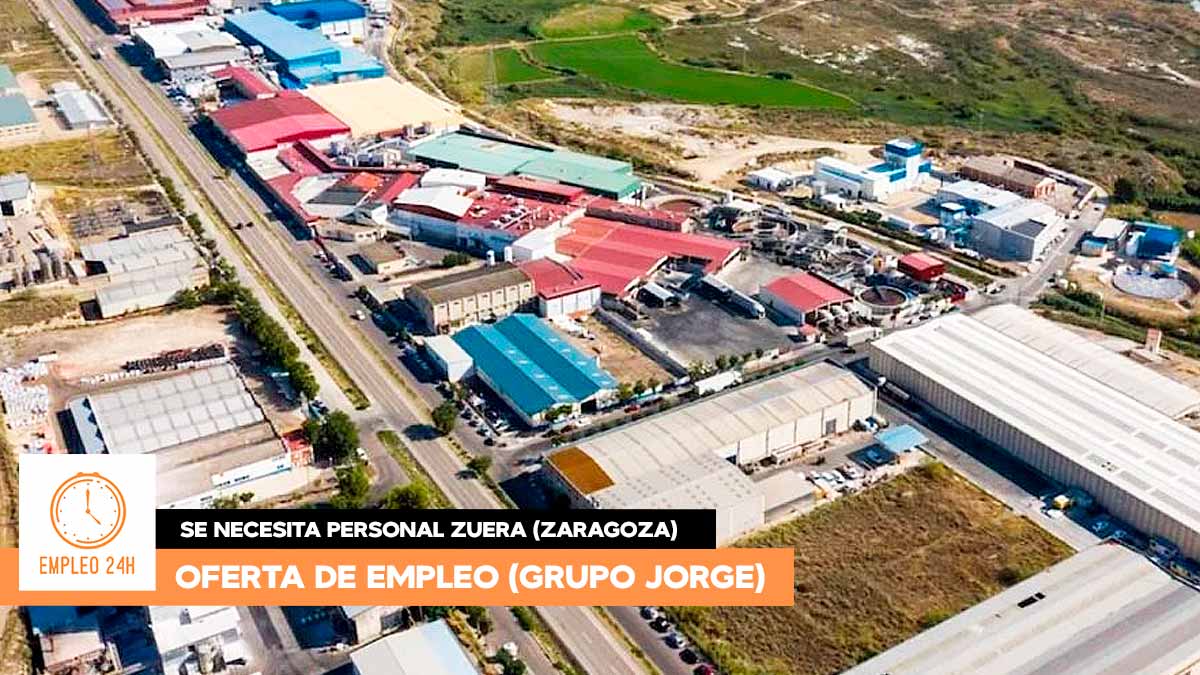 Se necesita personal para trabajar como operario de producción en Grupo Jorge, Zuera (Zaragoza)